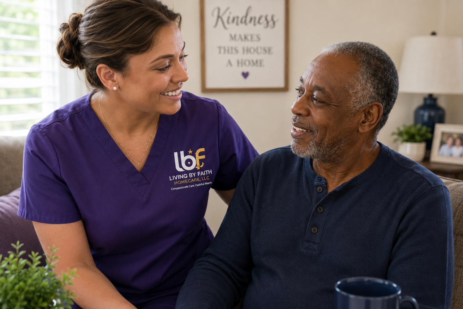 Caregiver supporting older client